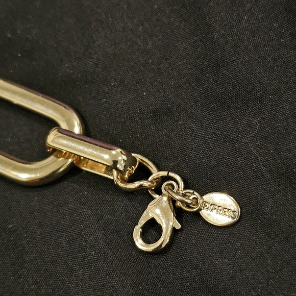 EXPRESS chunky gold chain necklace choker length - Picture 4 of 5